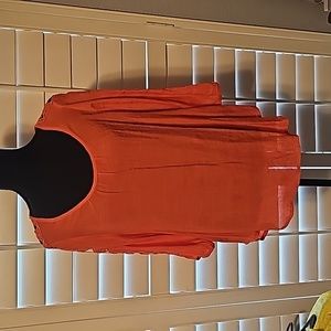 Gauze like Orange 3/4 sleeve Crochet